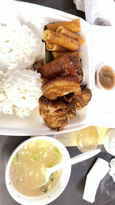 2 item Combo $8.95 lechon kawali & lumpia