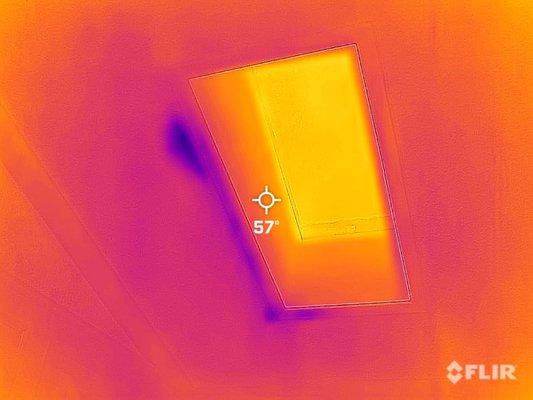 Not visible to the naked eye but water penetration cannot hide from our thermal imaging.