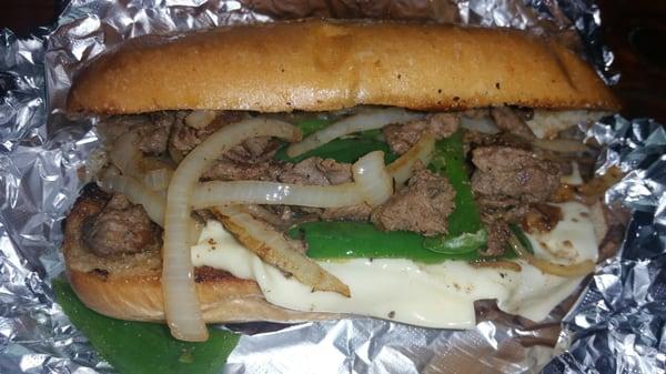 Philly cheese steak sandwich