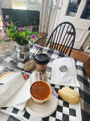 YUMMY soup and bread.