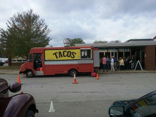 Thanks to an anonymous, generous donor, everyone had a free taco meal.