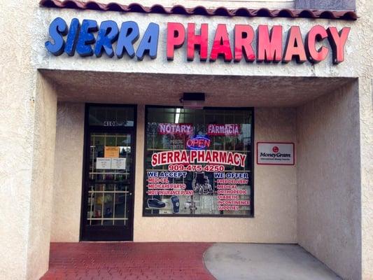 Pharmacy entrance located inside the shopping plaza