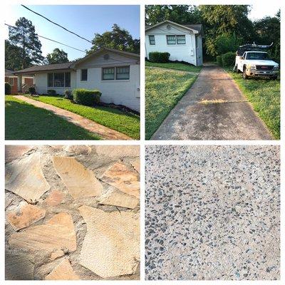 Driveway and flagstone cleaning