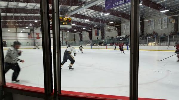 Game play on the USA rink.