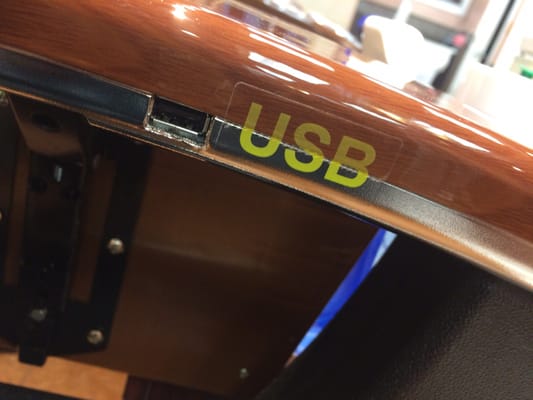 They actually have USB ports in the chairs!