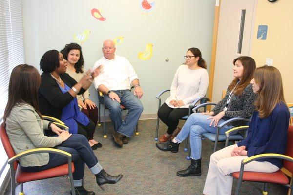 We offer parent support groups in English and Spanish throughout San Mateo County.  For more information please call us at (650) 259-0189.