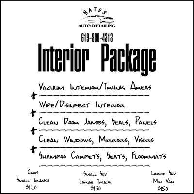 Interior Package Details/Pricing