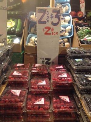 2 for $3 raspberries