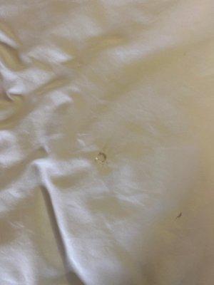 Burn hole in sheets.