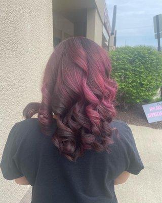 Plum highlights by @HairIsMySuperpower on Instagram