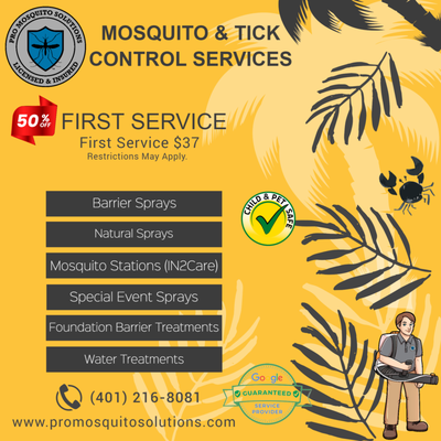 * Contact Us today about Mosquito & Tick Control!
* First Service $37