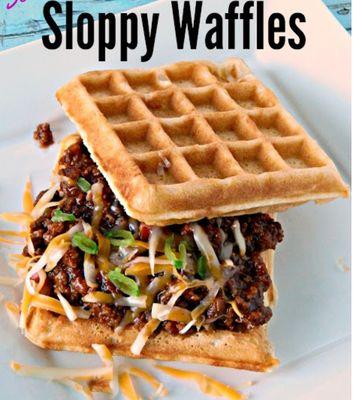 The mollie waffle  ( sloppy waffle homemade sloppy joe on waffle sandwich..