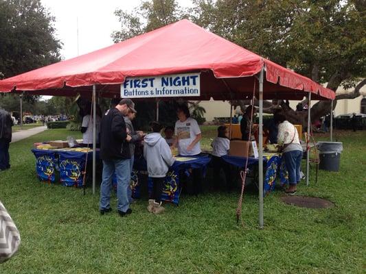 Info booth at first night.