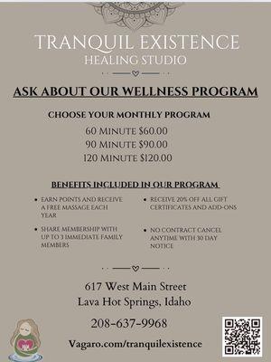 Our Wellness Program.  No contracts.