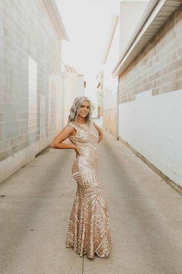 A fitted sequin gown makes a statement!