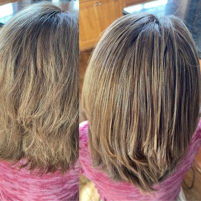 Brazilian blowout before/after