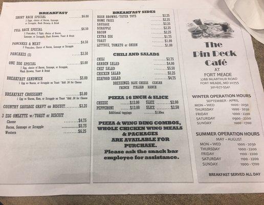 All day breakfast menu