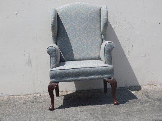 After - full upholstery and refinish on wingback