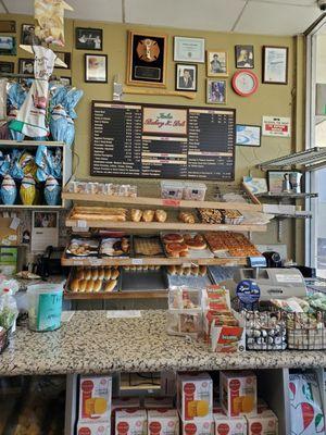 Fresh bread and the menu