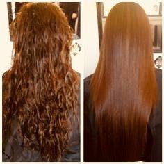 Before and after Keratin treatment , the botox for the hair. formaldehyde free