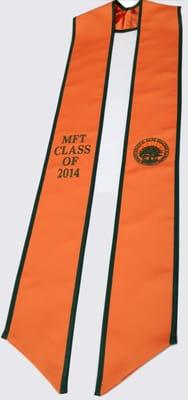 Orange and hunter green sash