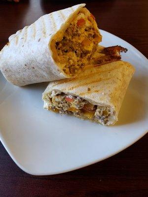 Angus beef steak breakfast wrap