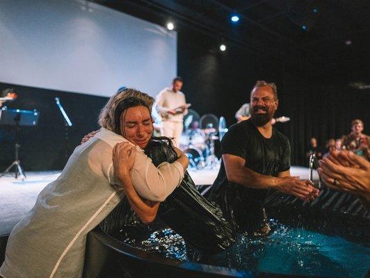 Baptism at Celebration Church in Nampa.