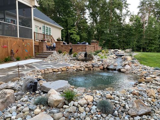 our new patio and koa pond