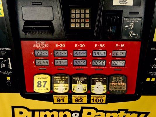 E85 for 85 cents/gallon! 9/03/16