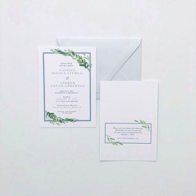 Botanical custom wedding stationery.