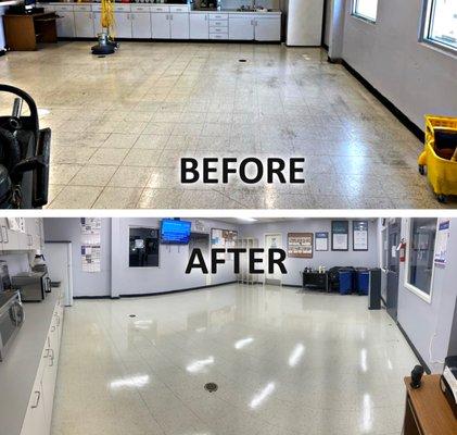 Refinishing a floor makes all the difference! We offer commercial floor care for all kinds of spaces, no matter how big or small.