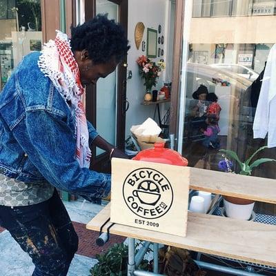 Bicyle Coffee is up and running outside of Shop Maater, ran by the legendary Githinji, mon-sat from 8am-5pm