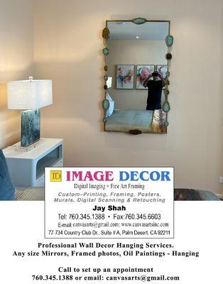 Mirrors - Professional Mirror Hanging and custom framing  Services.