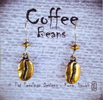 Coffee Bean Earrings by Pat Pearlman Designs