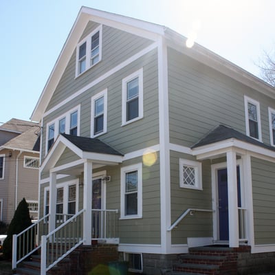 Fiber Cement Siding, Azek composite trim.