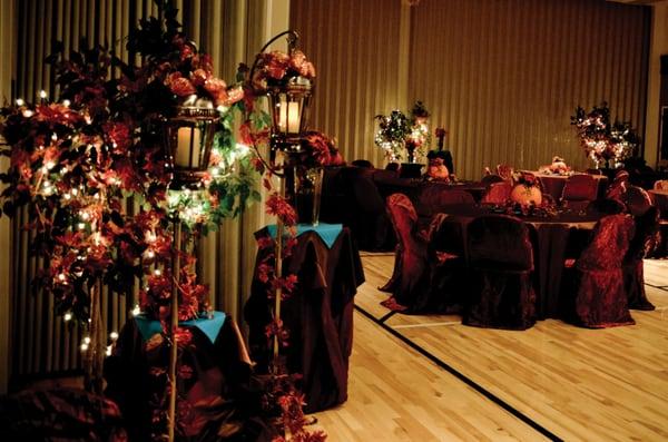 Burnt Orange Chair Covers, Fall Wedding