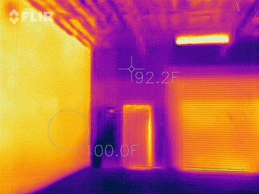 We use thermal cameras to detect areas in a building where heat is entering. Walls and doors are common places where heat can infiltrate.