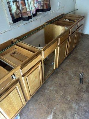 Old cabinets removal