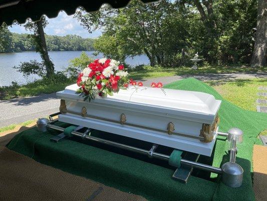 Casket arrangement.