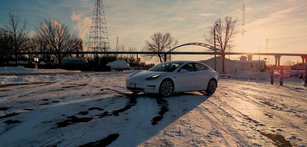 Vehicle Screenshot for a Drone Video I made on a Tesla!