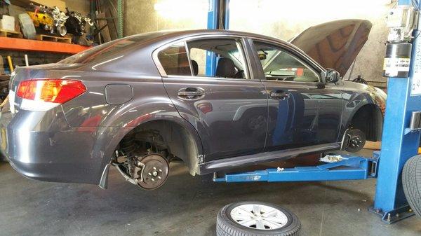 We provide complete brake service on all Asian and Domestic vehicles, as well as struts and shocks.