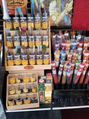 Incense selection available inside of Hotbox Tulsa.