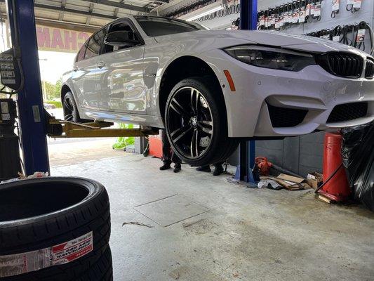 Brand new tires on a 2018 BMW M3