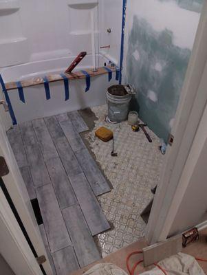 Bathroom floor remodel