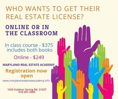 In person or online real estate classes