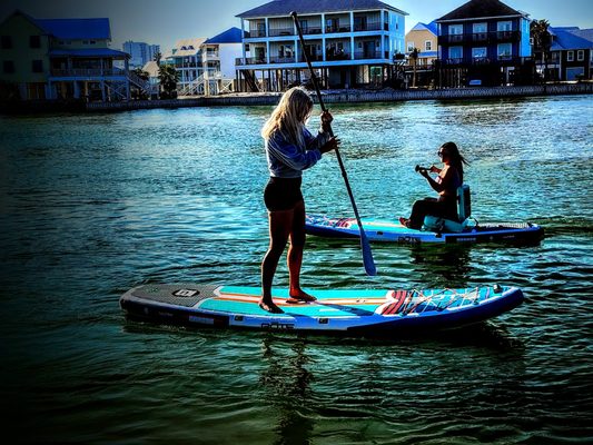 paddleboards are great to have at the beach we have miles and miles of water to explore