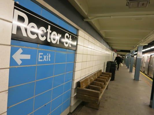 Some of the 60s-vintage tiles in the Rector street station.