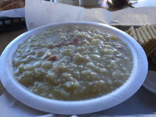 Chicken Bog. It was filling. Yum. Good for a cool morning.