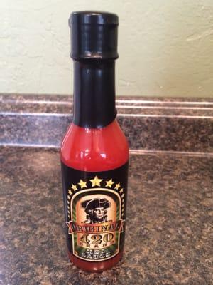 This is Habanero hot sauce. Score of 8/10 hotness!