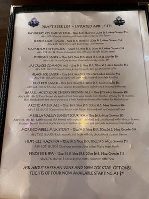 Draft Menu